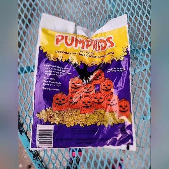 Vtg Lot Of 3 Pumpkids Decorative Halloween Lawn Bags Pumpkins Jack-o-Lanterns - Picture 2 of 9